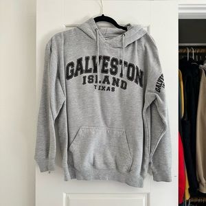 Galveston City Beach Hoodie Medium Grey